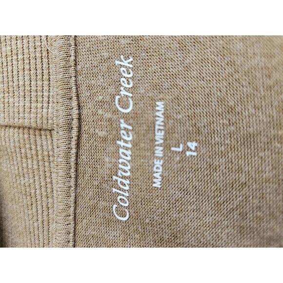 Coldwater Creek Large tan drapey cardigan - Picture 3 of 5